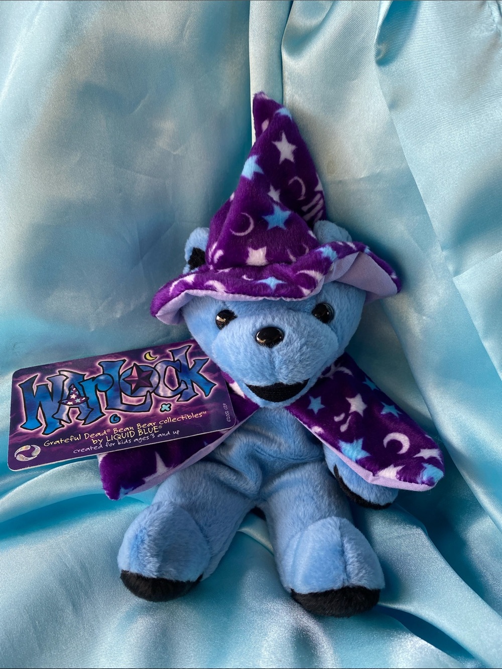 Liquid Blue Warlock Grateful Dead Blue Wizard Bear Plush with Purple Star Hat